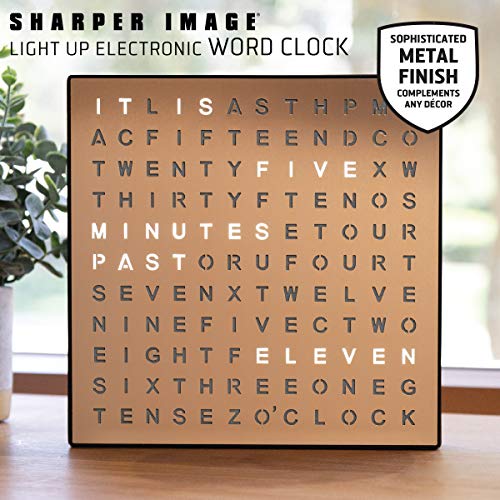 Light Up Electronic Word Clock Copper Finish with LED Light Display 